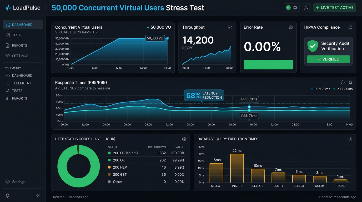 HealthPortal: HIPAA-Compliant Performance Stress Testing