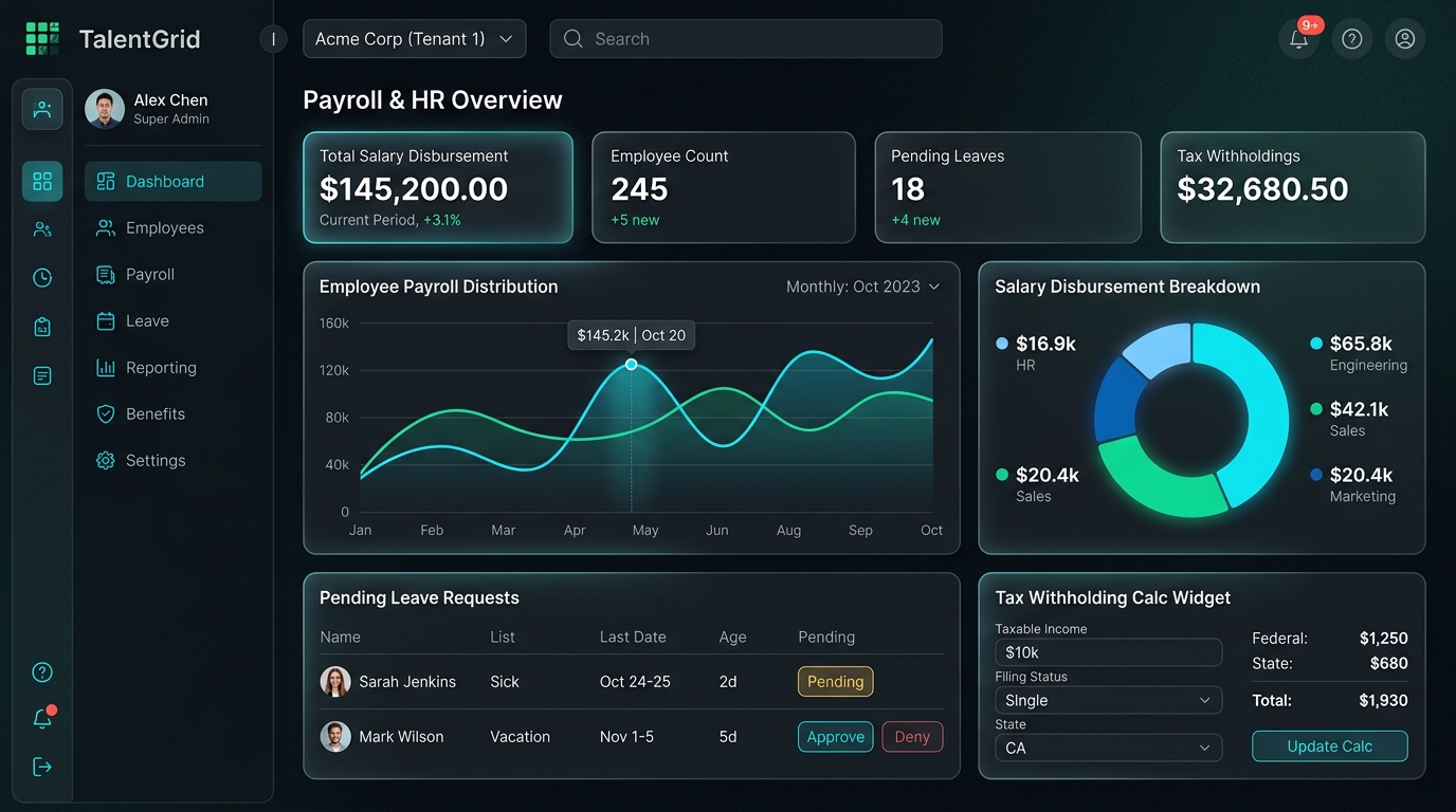 TalentGrid: Multi-Tenant HR & Payroll SaaS